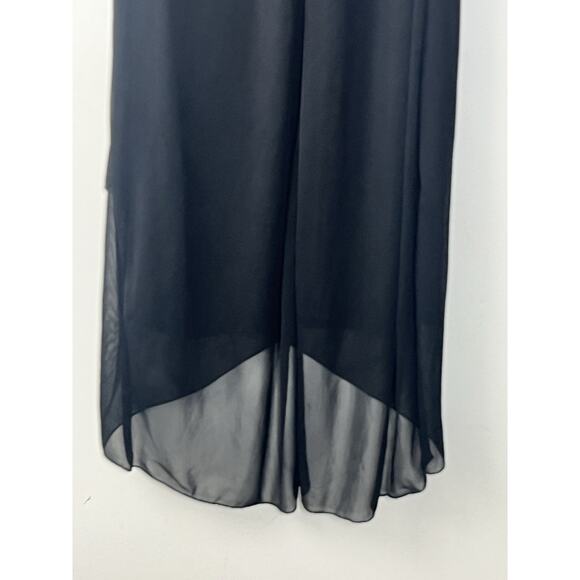 Vintage Ruby Max Empire Midi Dress Large Black Mesh Tulip Hem Whimsigoth 90s Y2K - Picture 6 of 13